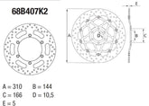 BREMBO Oro Brake Disc Round Fix | 68B407K2