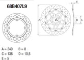 BREMBO Oro Brake Disc Round Fix | 68B407L9