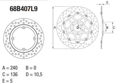 BREMBO Oro Brake Disc Round Fix | 68B407L9