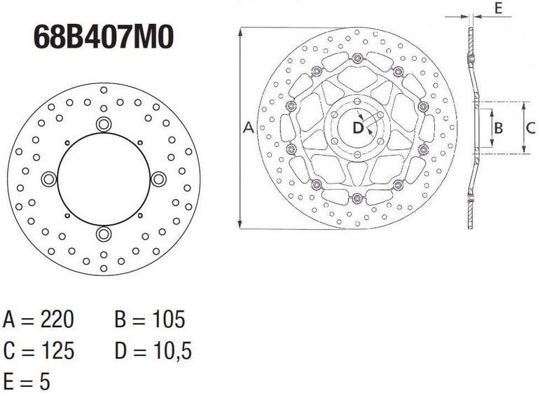 BREMBO Oro Brake Disc Round Fix | 68B407M0