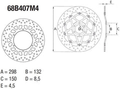 BREMBO Oro Brake Disc Round Fix | 68B407M4