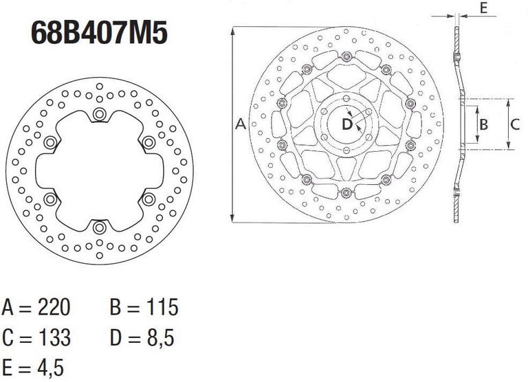 BREMBO Oro Brake Disc Round Fix | 68B407M5
