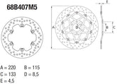 BREMBO Oro Brake Disc Round Fix | 68B407M5