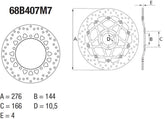 Brembo serie Oro fixed front brake disc type 68B407M7 | 68B407M7