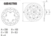 BREMBO Oro Brake Disc Round Fix | 68B407M8
