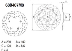 BREMBO Oro Brake Disc Round Fix | 68B407M8