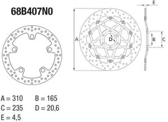 BREMBO Oro Brake Disc Round Fix | 68B407N0