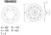 BREMBO Oro Brake Disc Round Floating | 78B40833