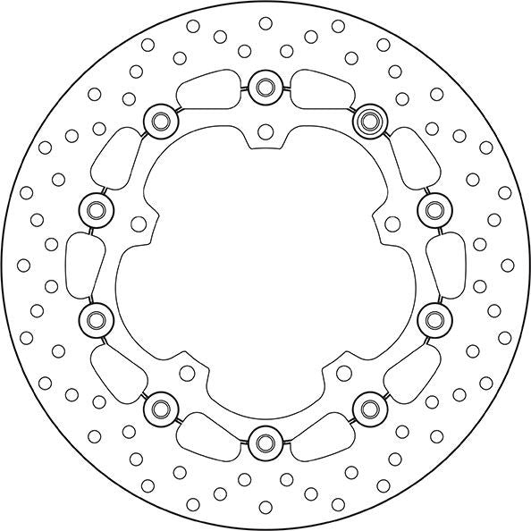 BREMBO Serie Oro semi-floating round rear brake disc type 78.B408.49 Yamaha YZF R3 | 78B40849
