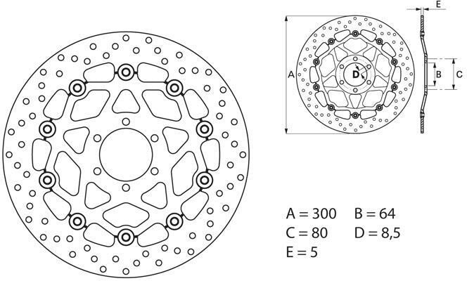 BREMBO Oro Brake Disc Round Floating | 78B40850