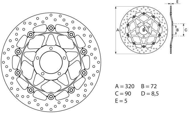 BREMBO Oro Brake Disc Round Floating | 78B40880