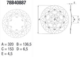 BREMBO Oro Brake Disc Round Floating | 78B40887