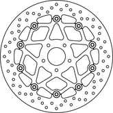 Brembo DISQUE AVANT BREMBO 78B408B0 690 DUKE R 16-17 SEMI FLOTTANT | 78B408B0