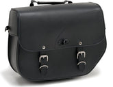 Custom Acces Sant Louis Left Leather Saddlebag With Metal Base, Black | AP0012N