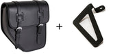 Custom Acces Ibiza Leather Saddlebag Right Side + Universal Support Right Side, Black | APM001N
