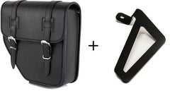 Custom Acces Ibiza Leather Saddlebag Left Side + Universal Support Side Left, Black | APM002N