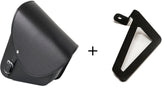 Custom Acces Barcelona Leather Saddlebag Left Side + Universal Support Side Left, Black | APS007N