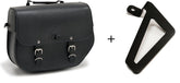 Custom Acces Sant Louis Leather Saddlebag With Metal Base Left Side And Left Fitting Kit, Black | APS012N