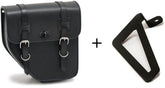 Custom Acces Ibiza Leather Saddlebag With Right Side Metal Base + Right Side Universal Support, Black | APS015N