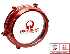 CNC Racing Clear oil bath clutch cover Ducati Panigale Pramac racing Lim. Ed., Red | CA200RPR
