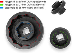 CNC Racing Socket drive tool for front and rear wheel nuts MV AGUSTA, Black | CHM02B
