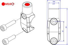 CNC Racing Brembo Master cylinder clamp with Mirror Mount thread M10 right | CV010