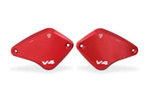 Front brake and clutch fluid reservoir caps