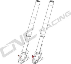 CNC Racing Screws set front axle clamp M6x25 (4 pcs) - Titanium, Titanium | KV371X