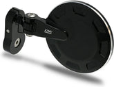 CNC Racing Bar end mirror Rocket left BICOLOR, Black/Silver | MR702BS