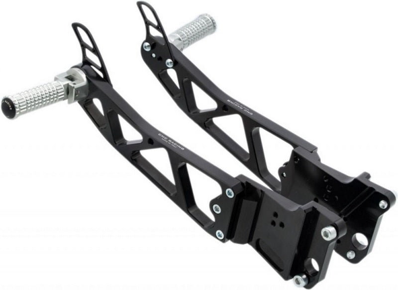 CNC Racing Adjustable rear sets passenger Ducati Monster 696 796 1100, Black | PE110B