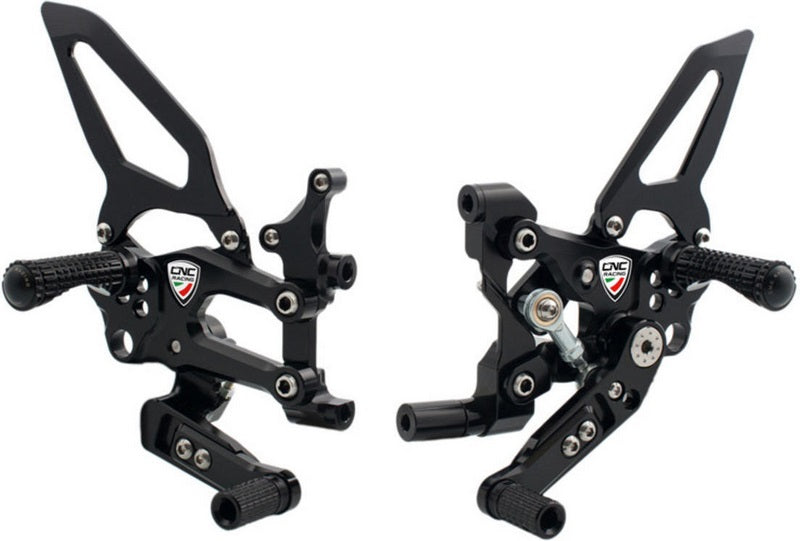 CNC Racing Adjustable rear sets RPS "Easy" Ducati SBK Panigale series road and reverse shifting, Black | PE405B