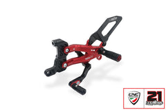 Adjustable rear sets, Red/Black