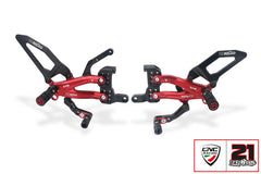 Adjustable rear sets, Red/Black