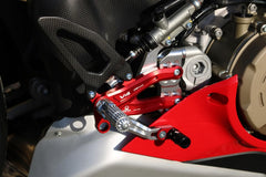 CNC Racing Adjustable rear sets RPS Ducati Panigale V4 R - Pramac Racing Limited Edition, Silver/Red | PE408PR