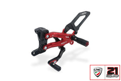 Adjustable rearsets, Red/Black