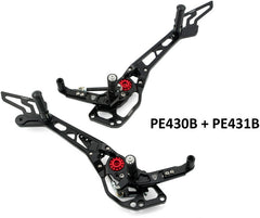 CNC Racing Adjustable rear sets passenger Ducati Hypermotard 821/939, Black | PE431B
