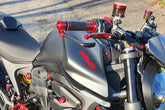 Adapter to install brake and clutch lever protection., Black