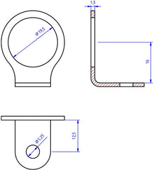 CNC Racing Fluid tank mounting bracket, Natural | SEA13N