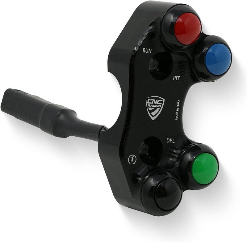 CNC Racing Right handlebar switch Ducati Panigale V4R - OEM and RCS Brembo brake master cylinder, Black | SWD16B