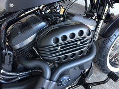 Cult-Werk HARLEY SPORTSTER - Luftfilterdeckel SLOTTED (BJ. SPO 2004 bis 2015, schwarz glänzend) | HD-SPO024