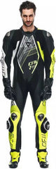 Dainese AUDAX D-ZIP 1PC PERF. LEATHER SUIT, BLACK/YELLOW-FLUO/WHITE | 2015100002-P86