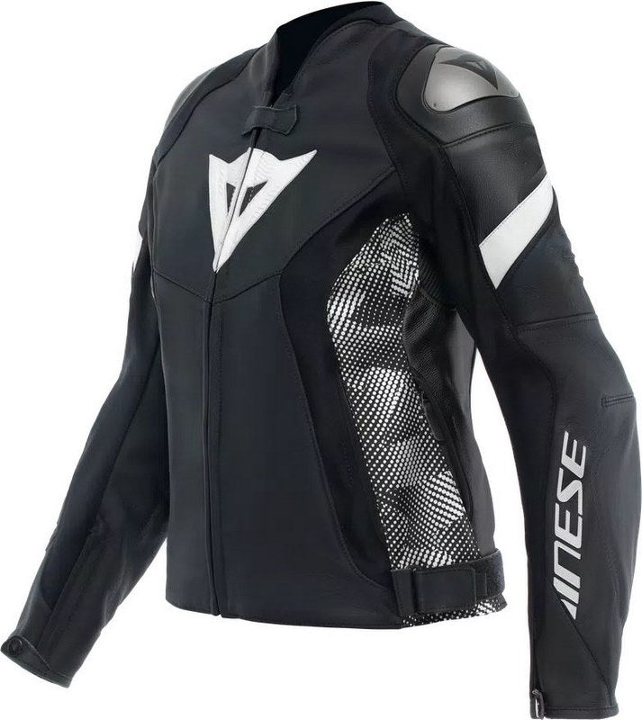 Dainese AVRO 5 LEATHER JACKET WMN, BLACK/BLACK/WHITE | 2015300002-948