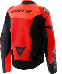 Dainese IPERATTIVA LEATHER-TEX JACKET, RED-FLUO/BLACK | 2015300036-779