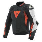 Dainese Super Speed 4 Leather Jacket Perf. Black-Matt/White/Fluo-Red | 201533871-23A