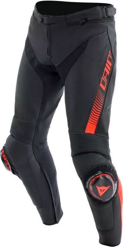 Dainese SUPER SPEED LEATHER PANTS, BLACK/RED-FLUO | 2015500001-628