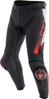 Dainese SUPER SPEED PERF. LEATHER PANTS, BLACK/WHITE/RED-FLUO | 2015500007-N32