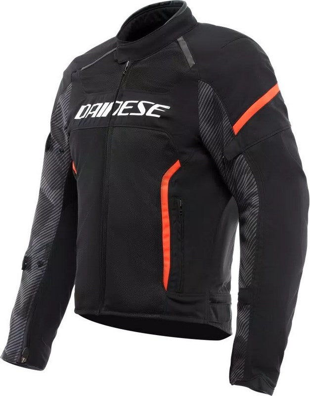 Dainese AIR FRAME 3 TEX JACKET, BLACK/BLACK/RED-FLUO | 2017300003-P75
