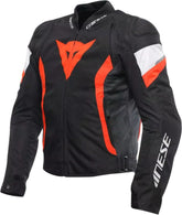 Dainese AVRO 5 TEX JACKET, BLACK/RED-FLUO/WHITE | 2017300006-W12