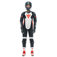 Dainese Grobnik Lady Leather 1Pc Suit Perf. Black/White/Fluo-Red | 202513484-N32