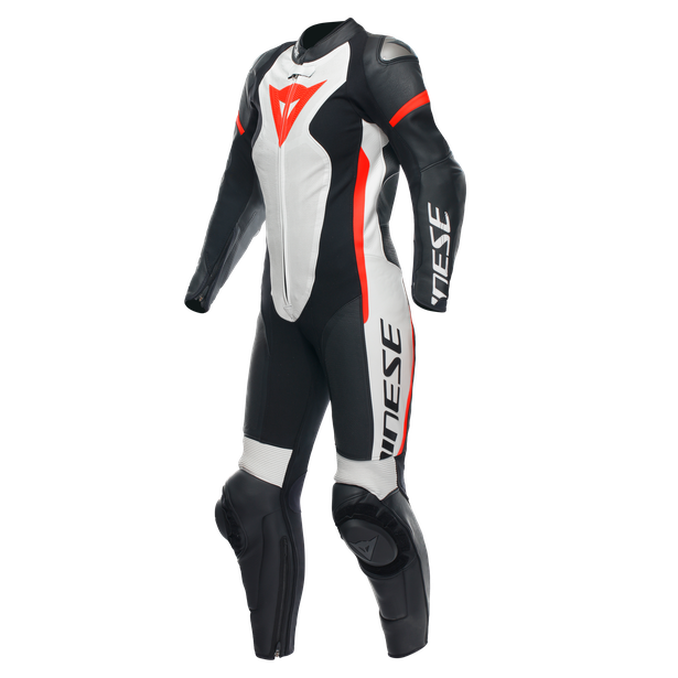 Dainese Grobnik Lady Leather 1Pc Suit Perf. Black/White/Fluo-Red | 202513484-N32